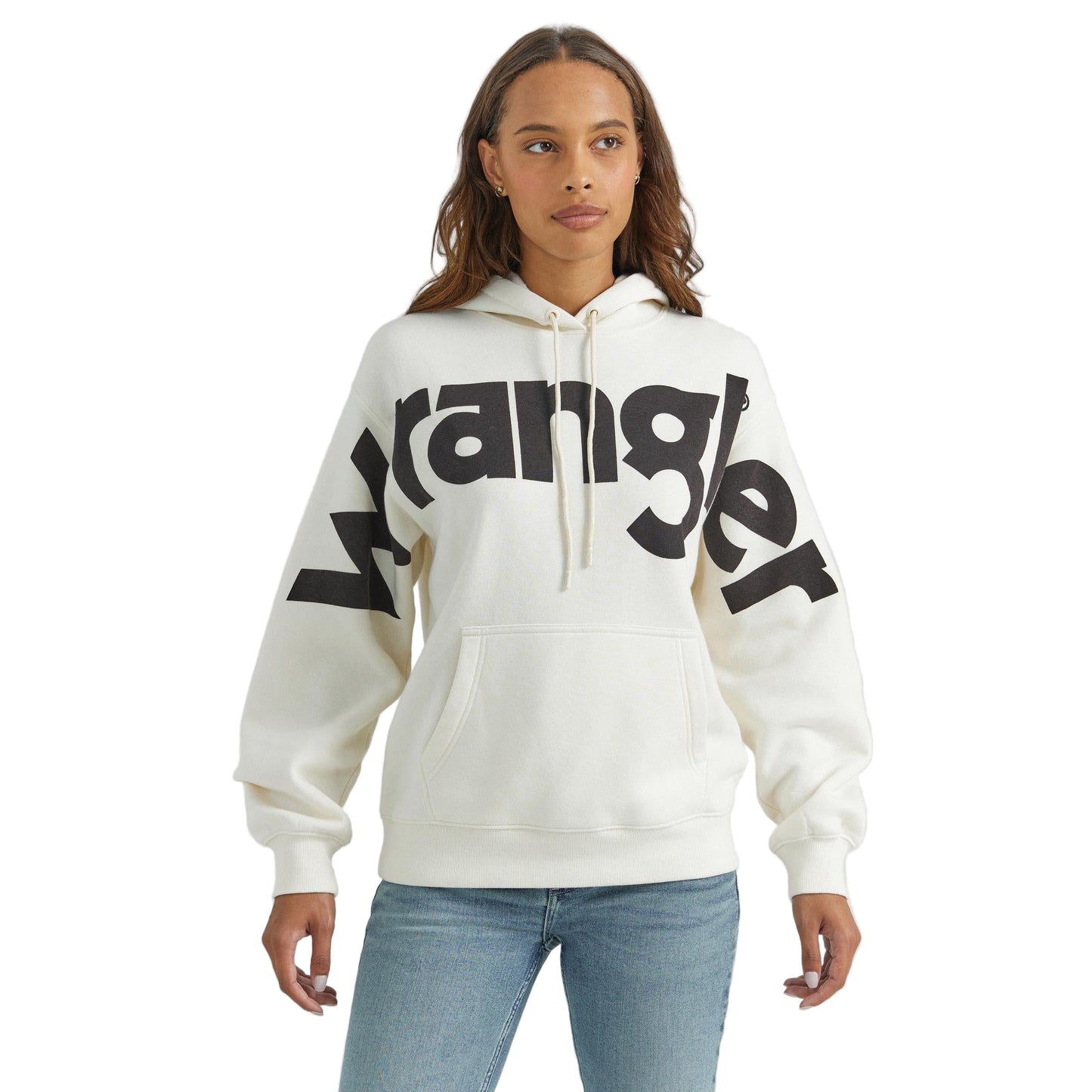 Wrangler Women's Retro Western Vintage Hoodie - White/Brown - Irvine Tack & Western Wear