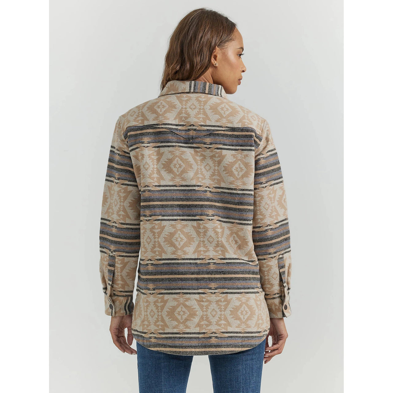 Wrangler Women's FA24 West Aztec Jacket- Doe Stripe