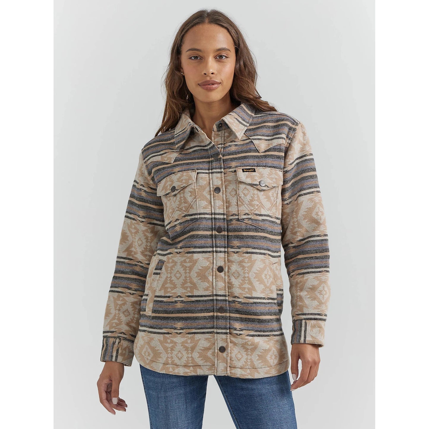 Wrangler Women's West Aztec Jacket- Doe Stripe