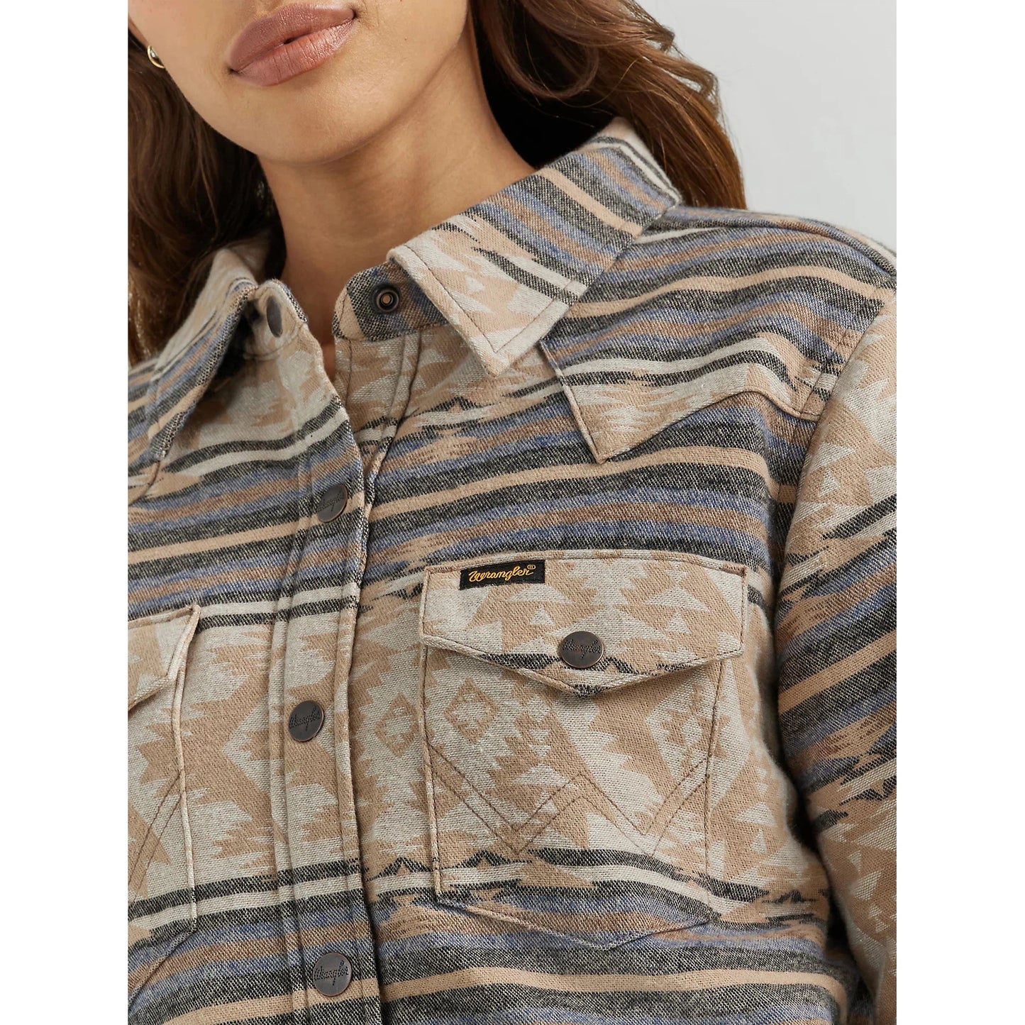 Wrangler Women's West Aztec Jacket- Doe Stripe