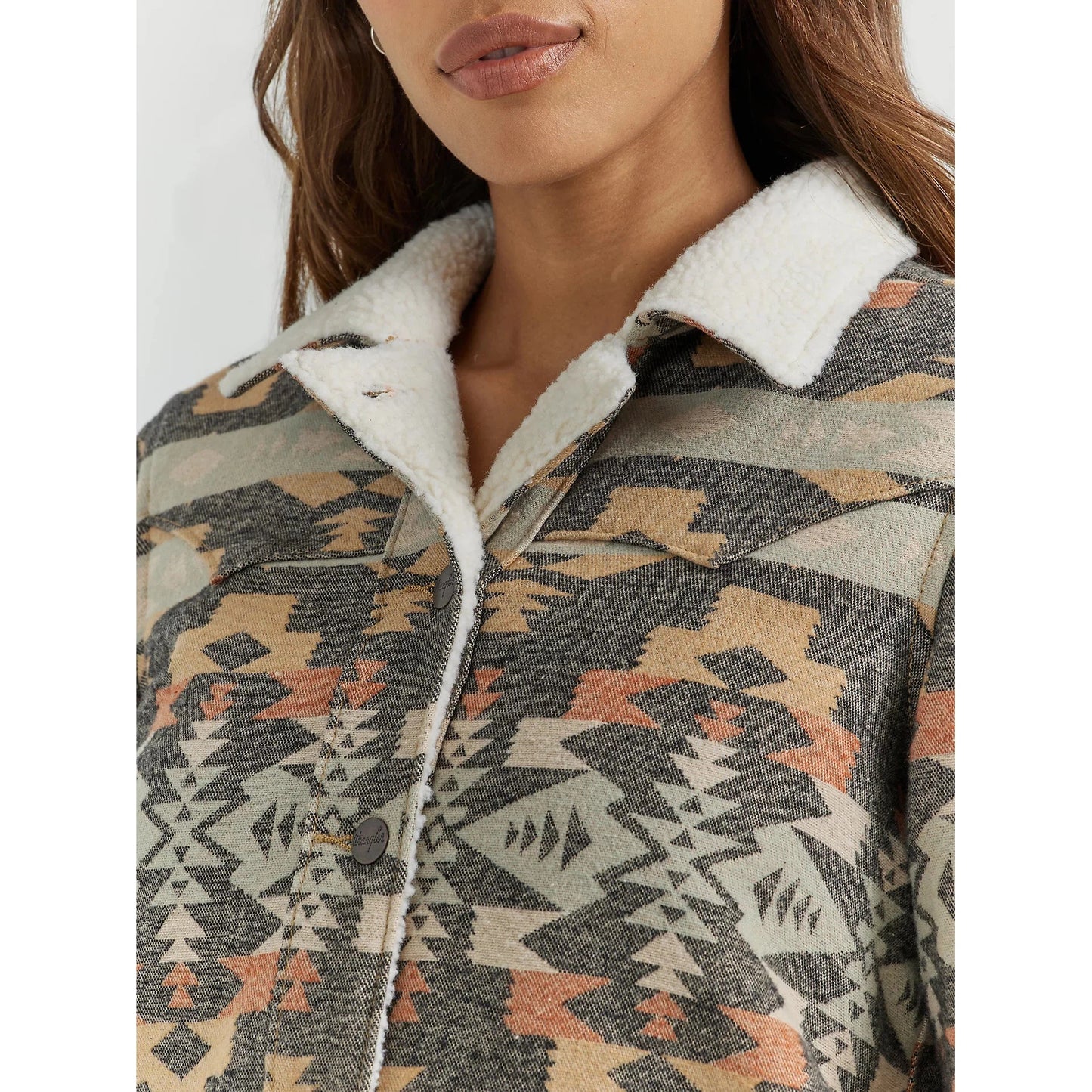 Wrangler Women's FA24 West Aztec Jacket- Black Multi