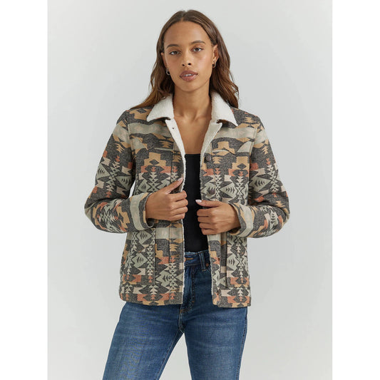 Wrangler Women's FA24 West Aztec Jacket- Black Multi