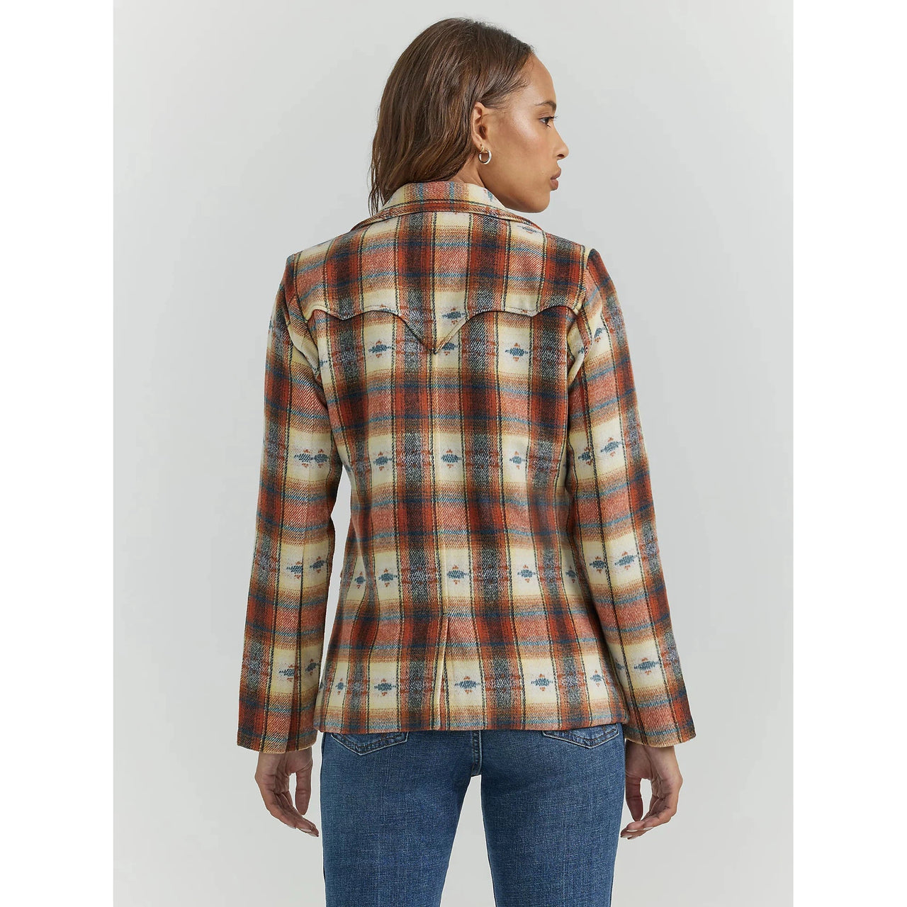 Wrangler Women's Western Blazer Coat Plaid - Multi