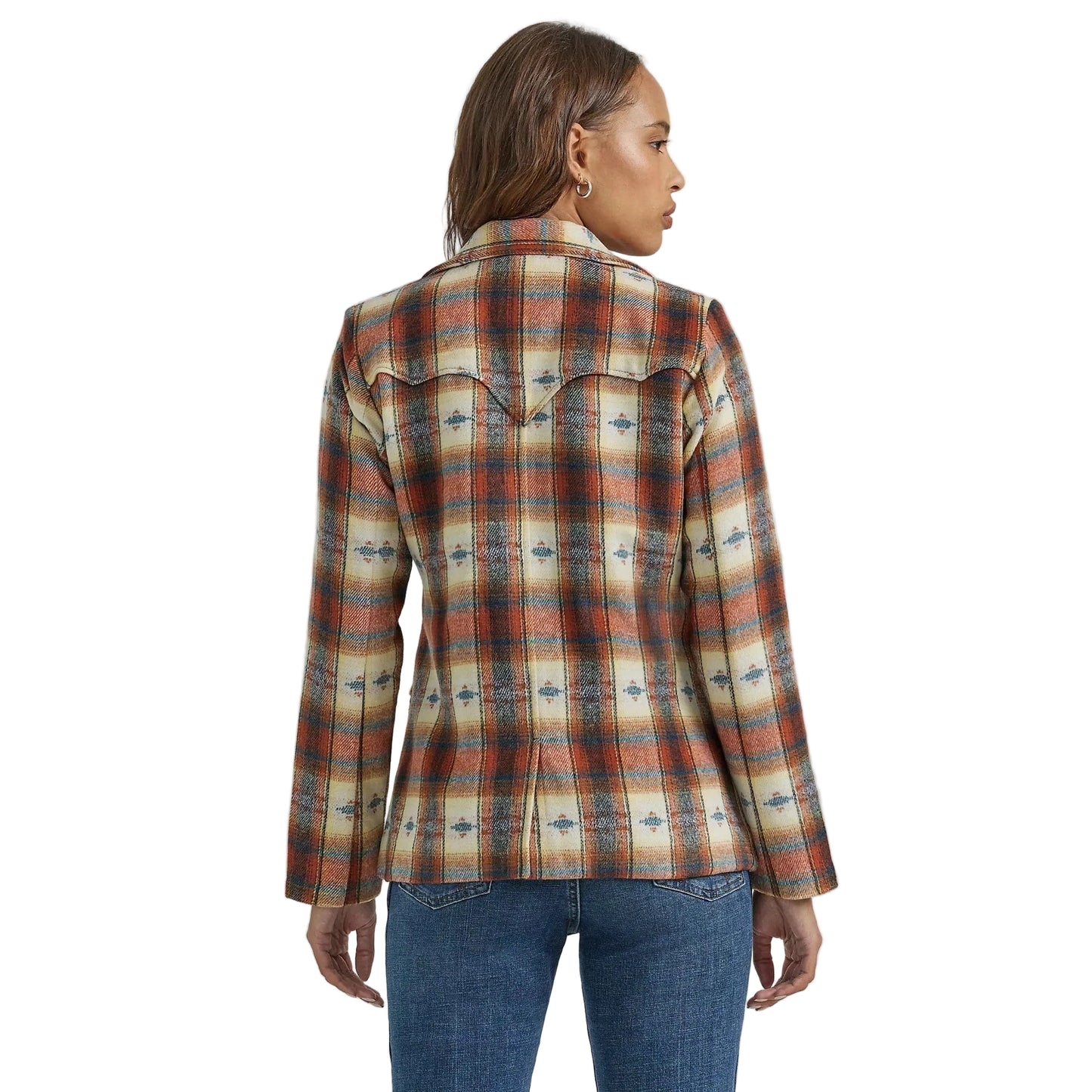 Wrangler Women's Western Blazer Coat Plaid - Multi