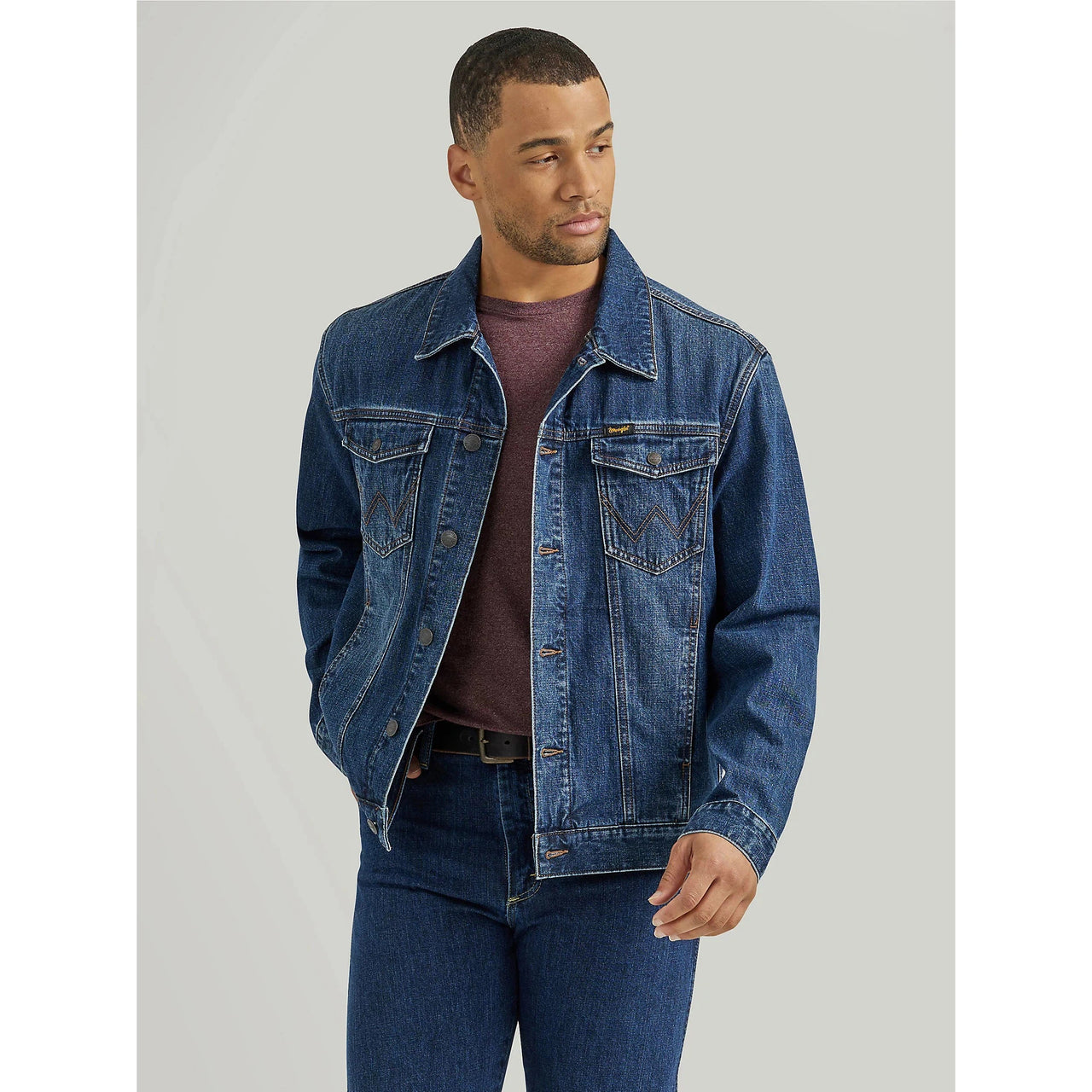 Wrangler Men's Denim Long Sleeved CC Flannel Lined Jacket - Winterberry