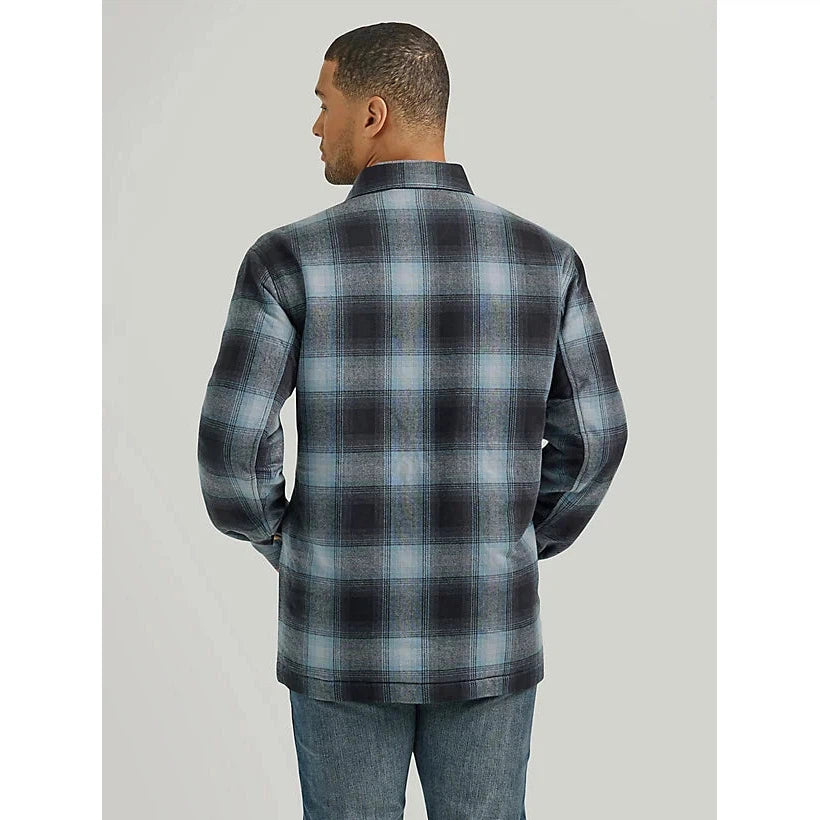 Wrangler Men's Long Sleeve  Sherpa Lined Flannel Shirt Jacket- Mid State