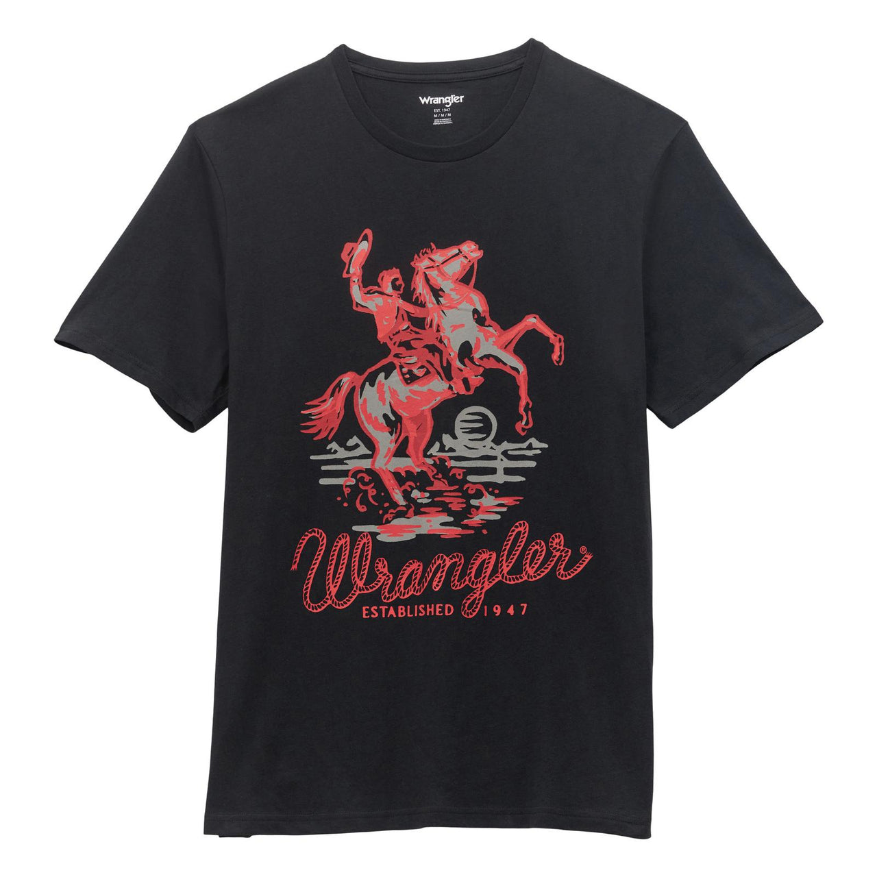 Wrangler Men's Western Cowboy Graphic T-Shirt - Washed Black