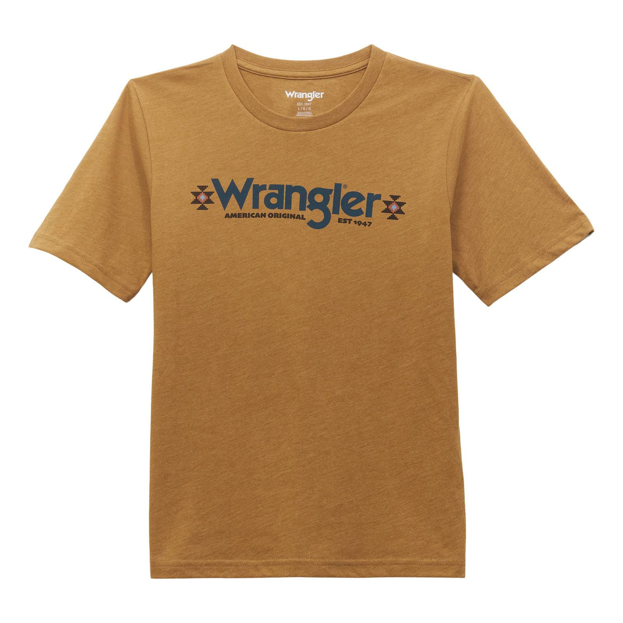 Wrangler Boy's Wrangler Logo Tee Shirt -Bistre Heather