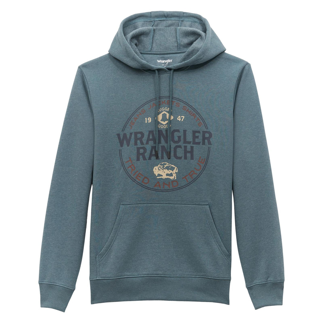 Wrangler Men's Graphic Ranch Hoodie - Goblin Blue