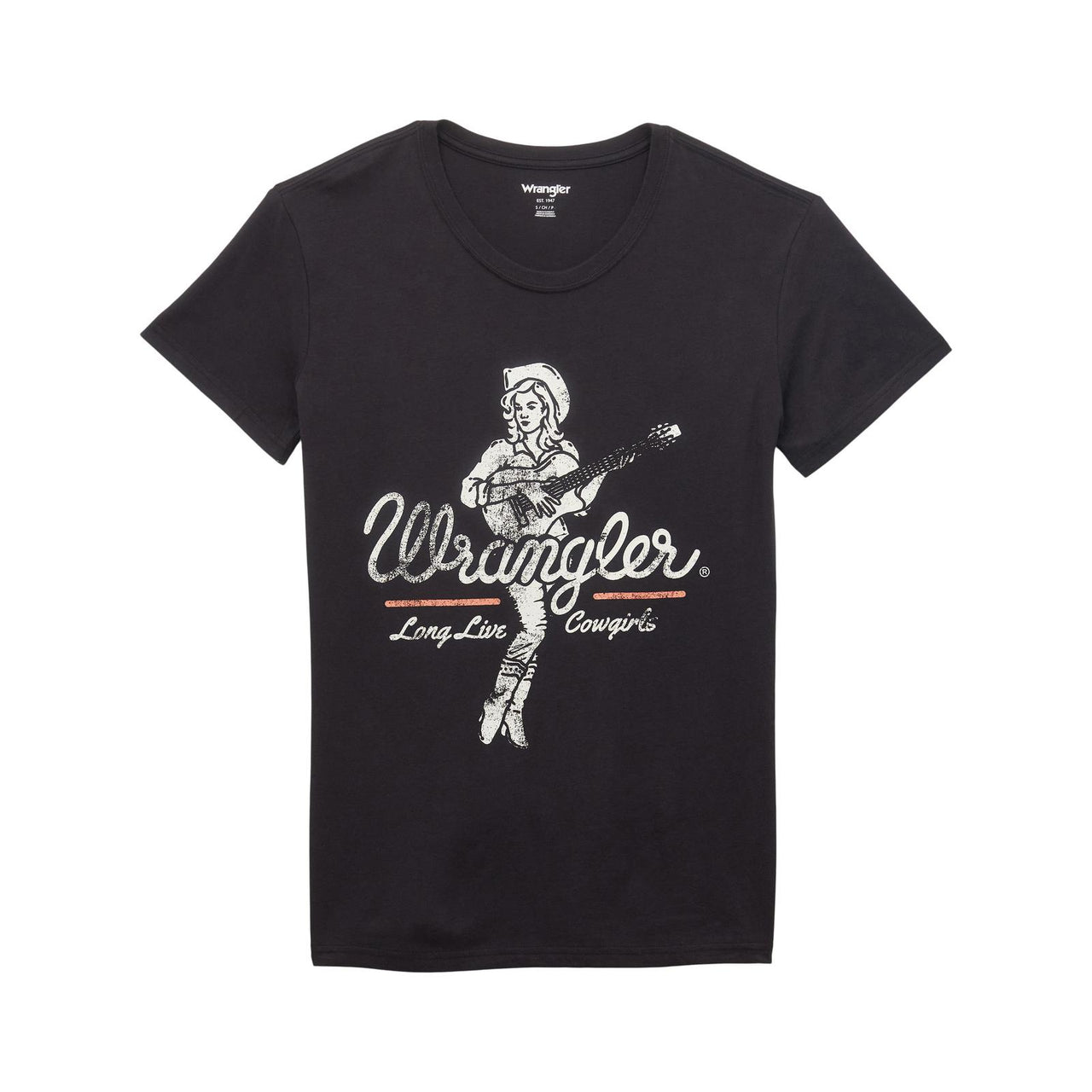 Wrangler Women's Boyfriend Fit Graphic T-Shirt - Cowgirl Guitar