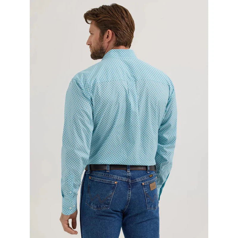 Wrangler Men's Classic Long Sleeve Shirt - Light Teal