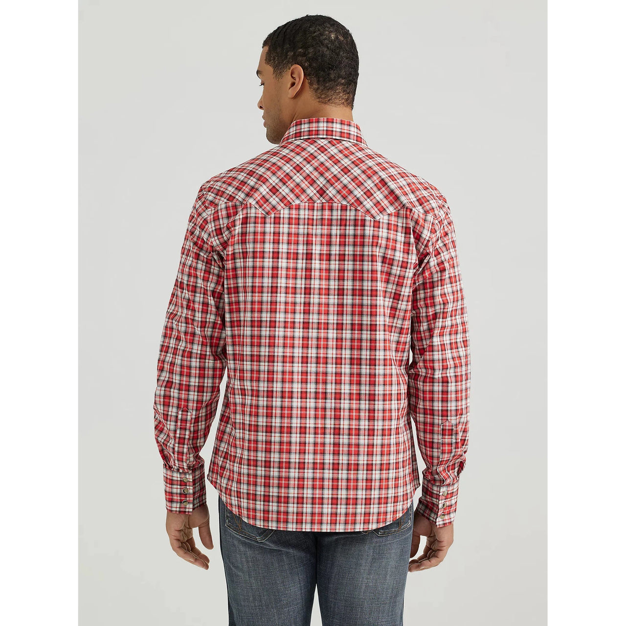 Wrangler  Men's HO24 Retro Core Long Sleeve Shirt- Cerise Plaid