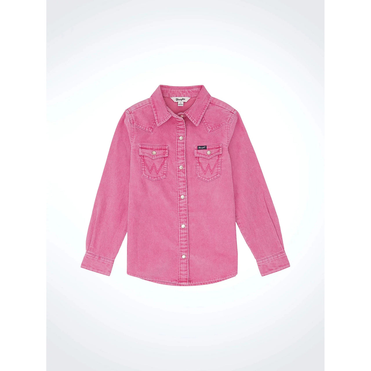 **Wrangler Girl's HO24 Long Sleeve Corduroy Snap Shirt - Pink**FINAL SALE**