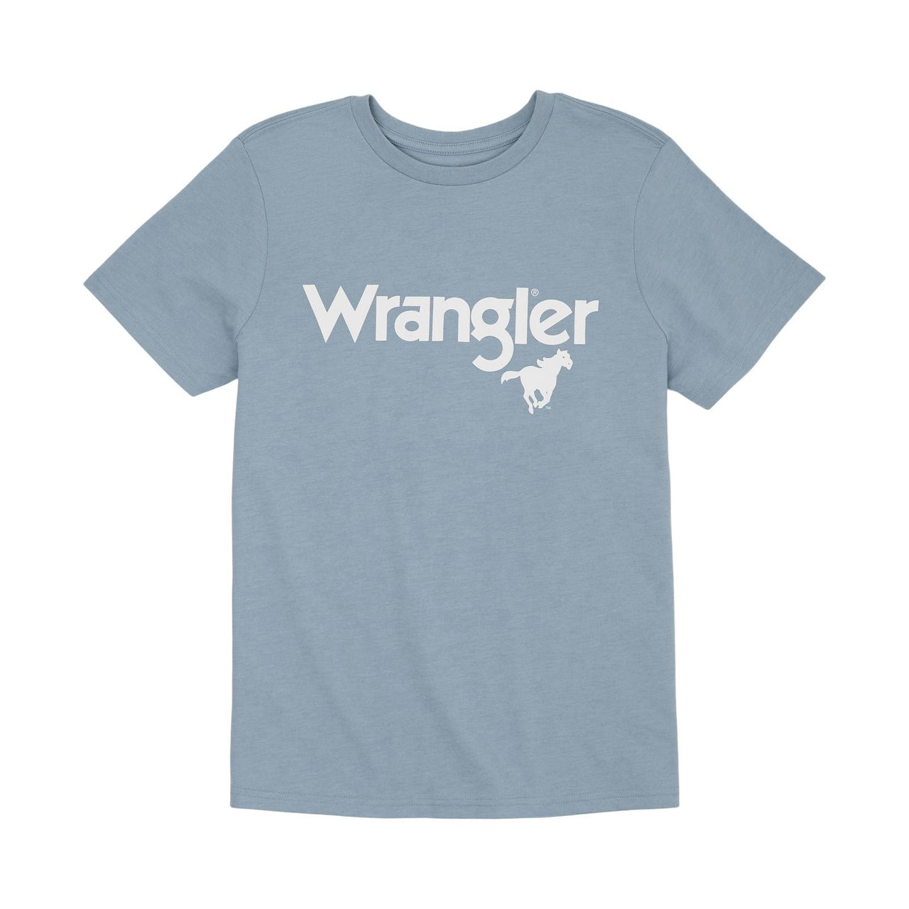 Wrangler Women's Short Sleeve Graphic Tee Shirt- Dusty Blue Heather