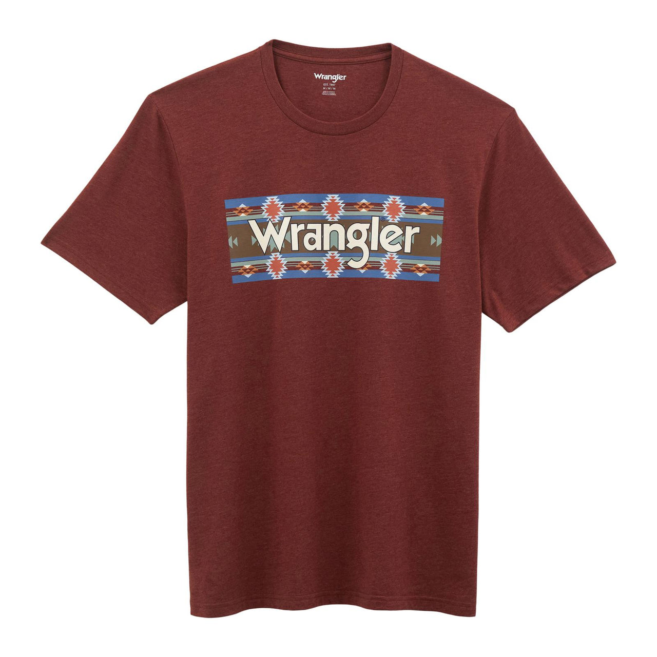 Wrangler Men's Year Round Short Sleeve Regular Fit Tee Shirt- Madder Brown Heather