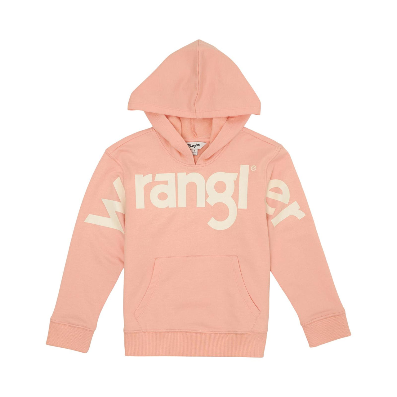 Wrangler Girl's Logo Long Sleeve Hoodie - Pink