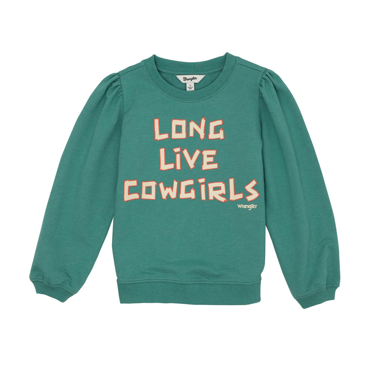 Wrangler Girl's Western Sweatshirt- Teal