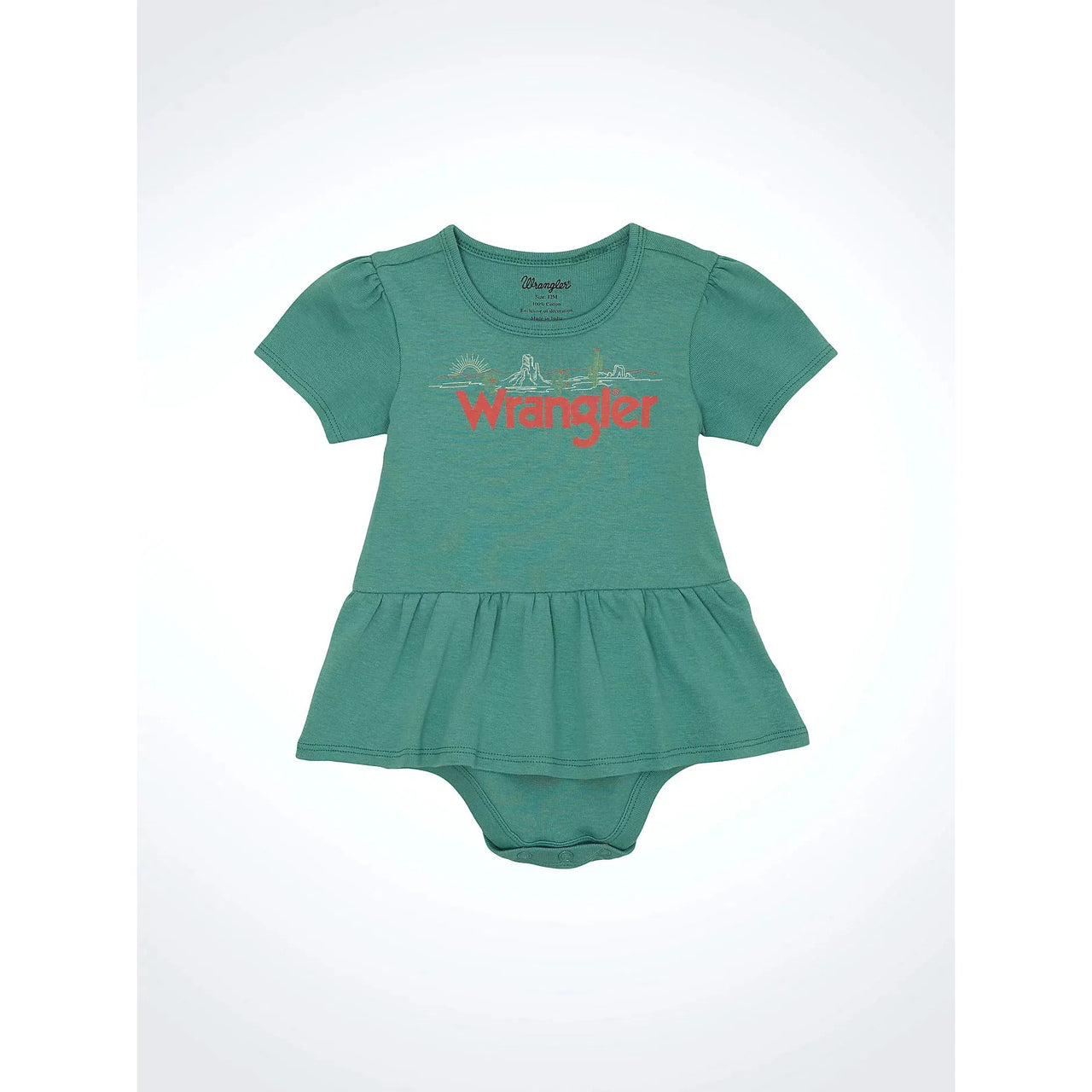 Wrangler Baby Girl Short Sleeve Logo Onsie - Teal