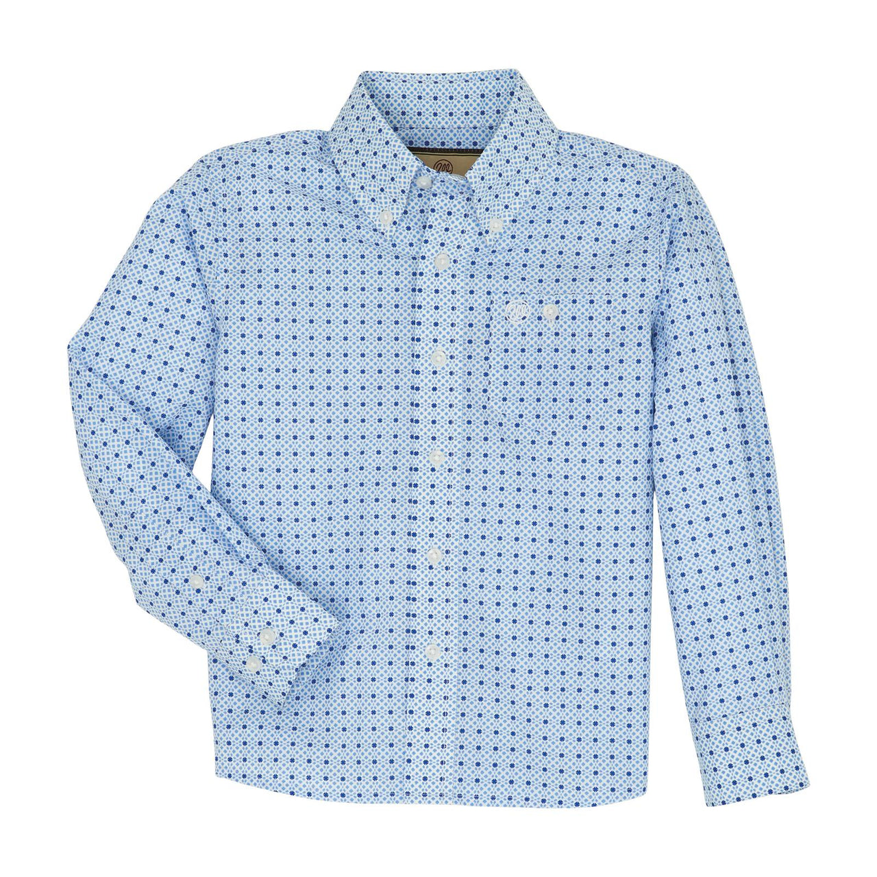 Wrangler Boy's Classic  Long Sleeve Shirt- Blue