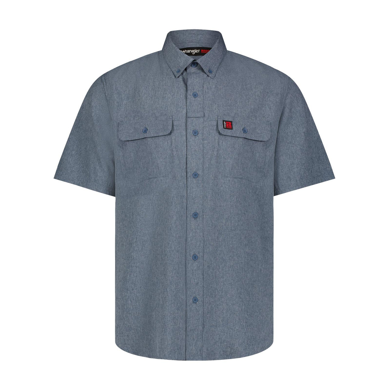 Wrangler Men's Riggs Workwear Light Weight Vented Short Sleeve Work Shirt - Blue Nights Heather