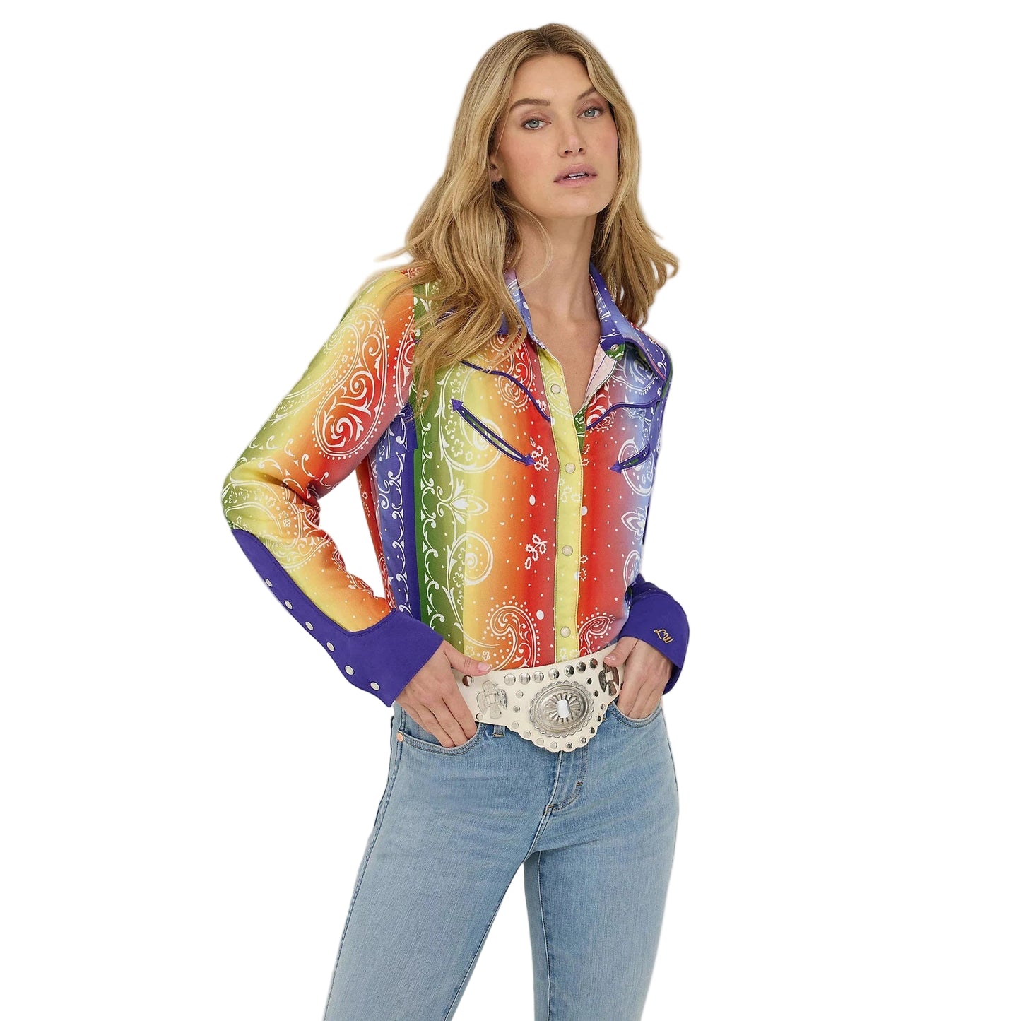 Wrangler Lainey Wilson Long Sleeve Rainbow Bandana Shirt