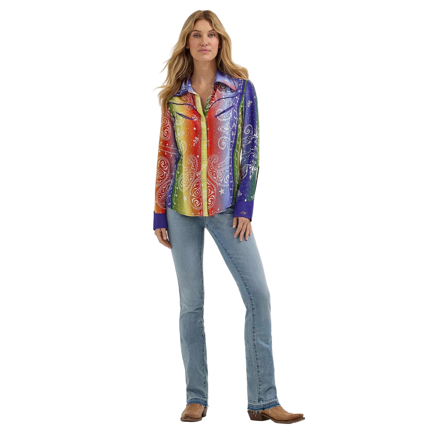 Wrangler Lainey Wilson Long Sleeve Rainbow Bandana Shirt
