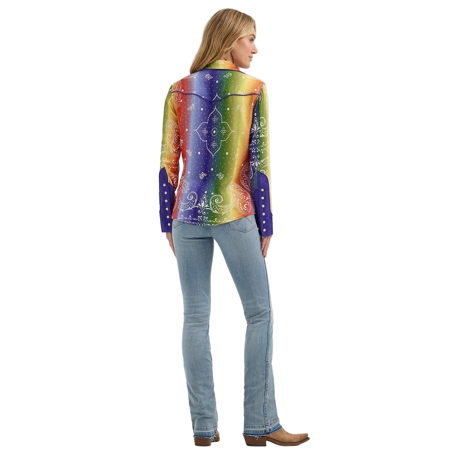 Wrangler Lainey Wilson Long Sleeve Rainbow Bandana Shirt