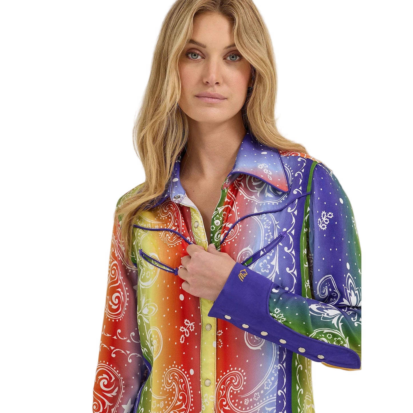 Wrangler Lainey Wilson Long Sleeve Rainbow Bandana Shirt
