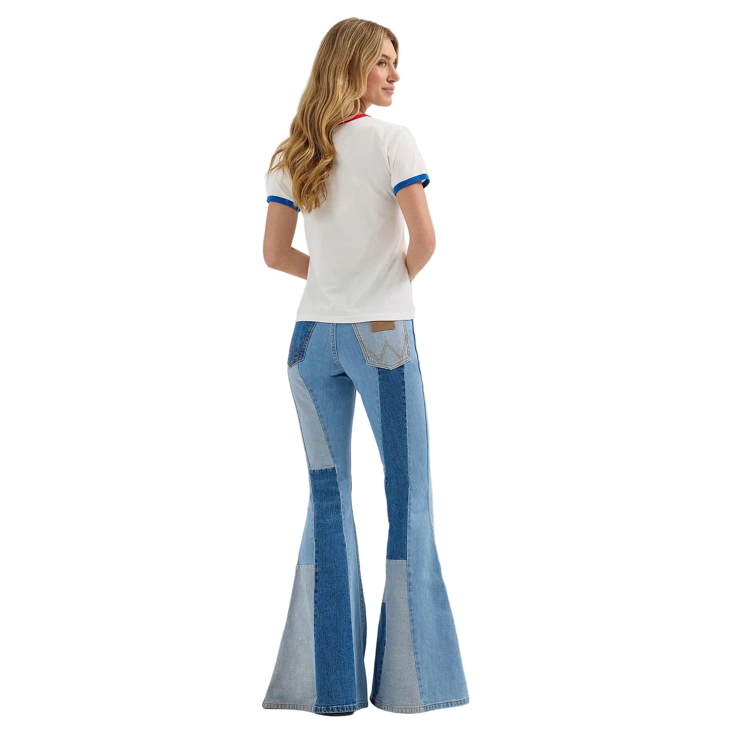 Wrangler Lainey Wilson Slim Ringer Short Sleeve Tee Shirt-White