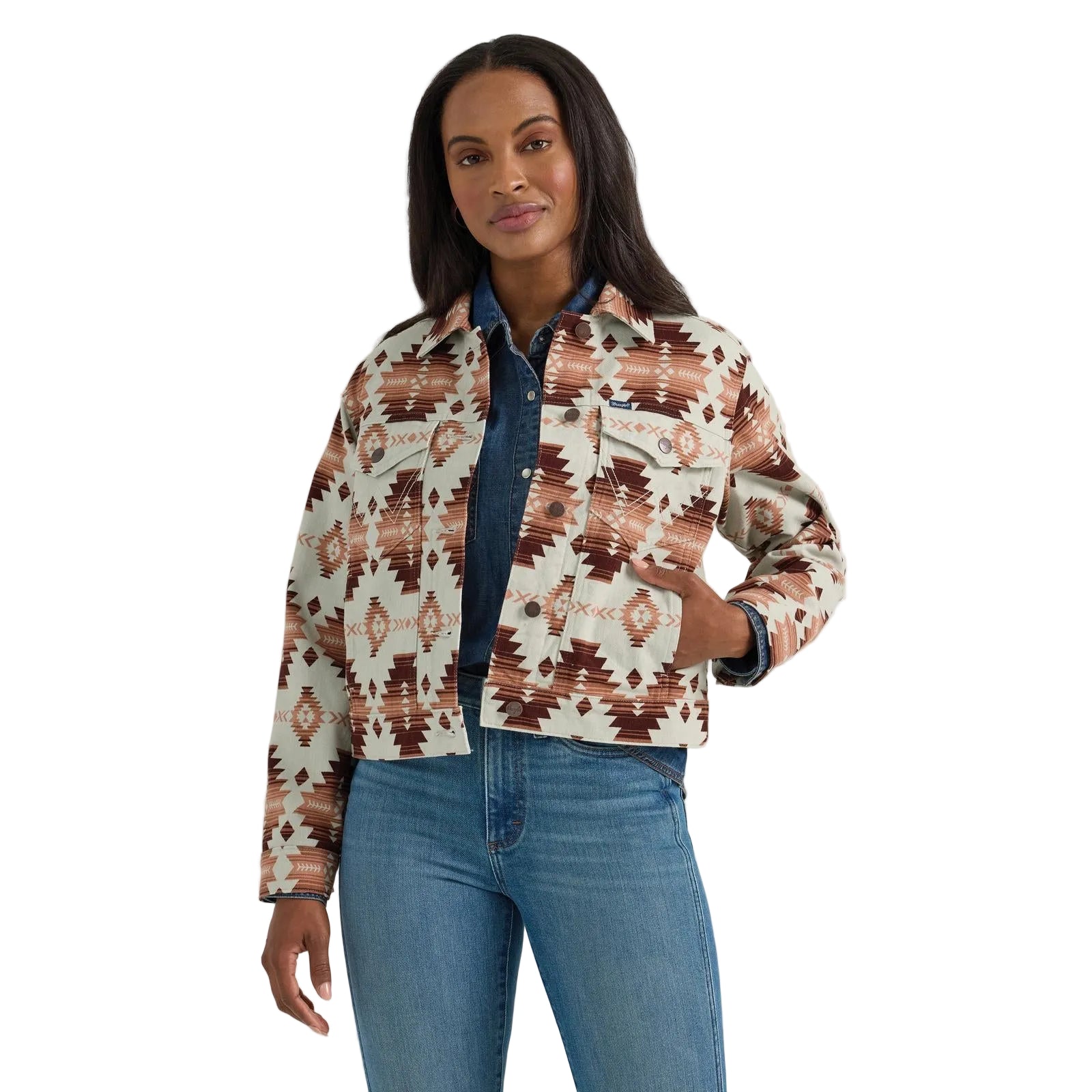 Wrangler Women's Retro Aztec Design Jacket - Green/Red – Irvine