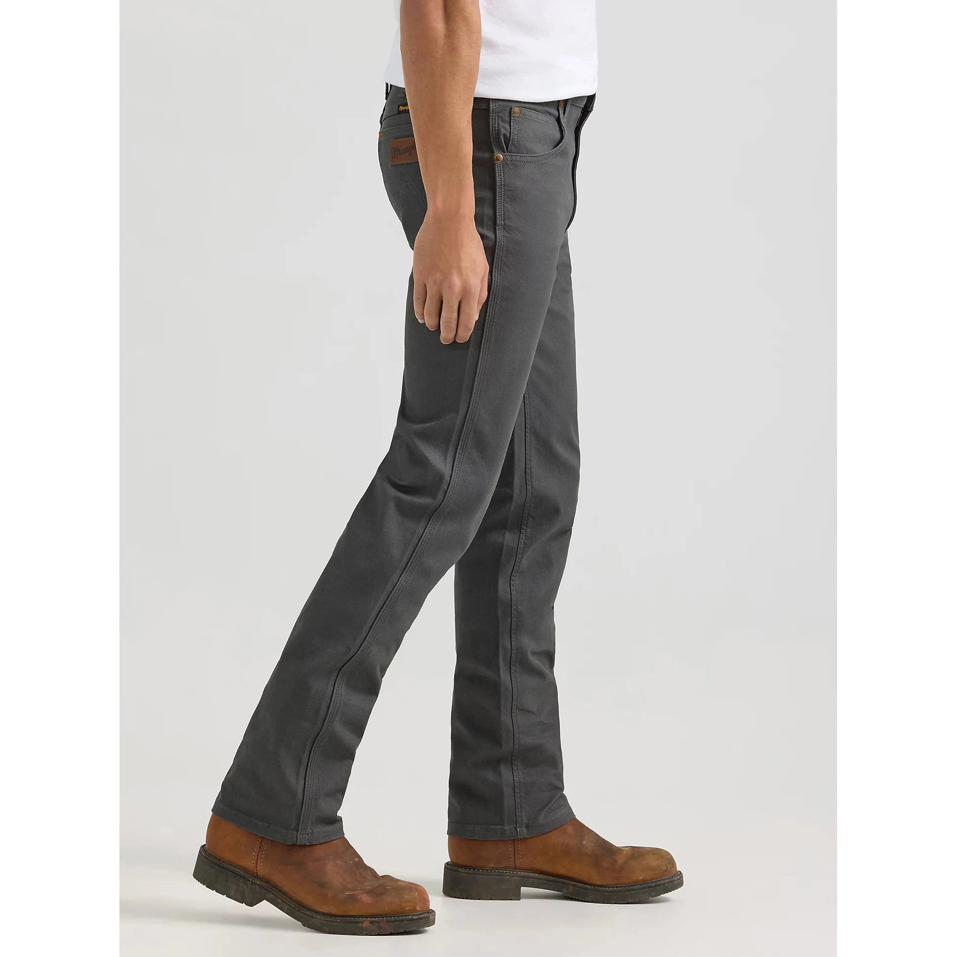 Wrangler Men's Premium Performance Tough Comfort Cowboy Cut Slim Fit Canvas Jean - Grey Pinstripe - Irvine Tack & Western Wear