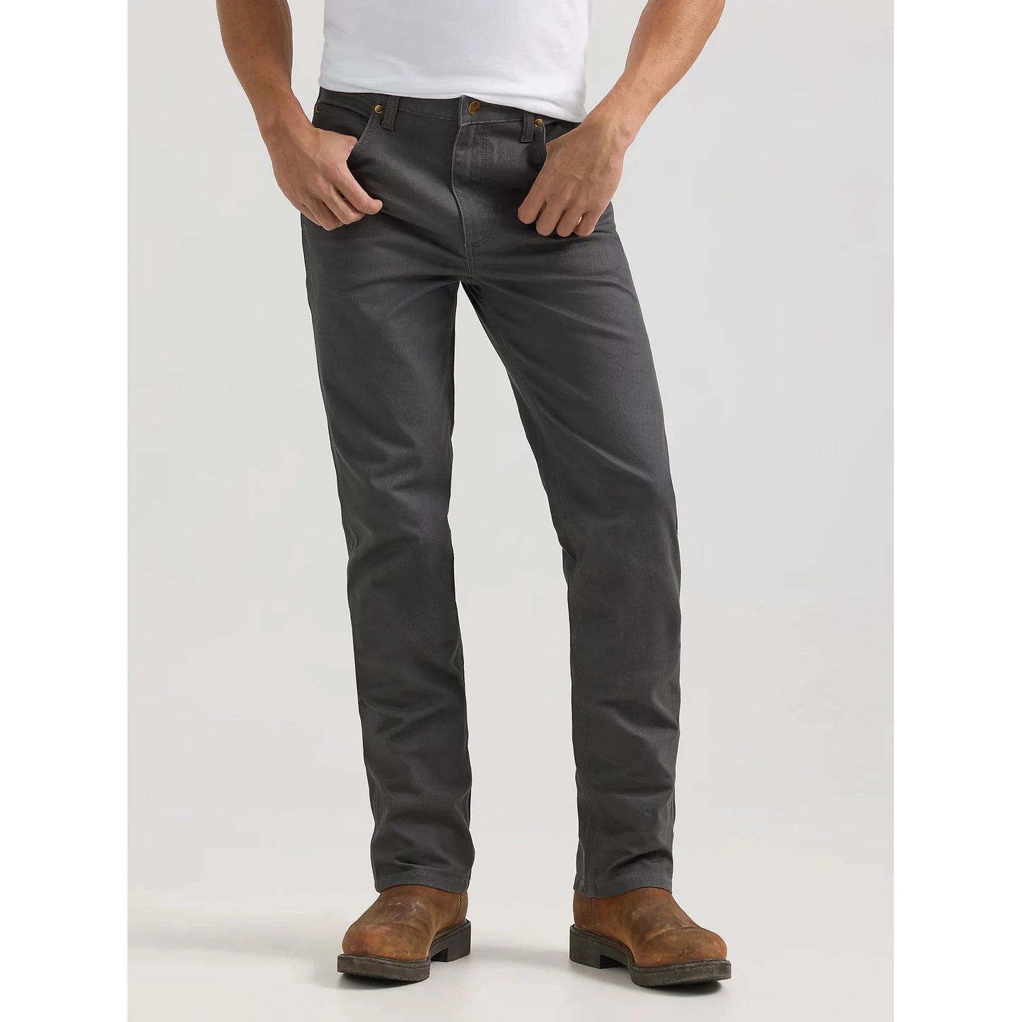 Wrangler Men's Premium Performance Tough Comfort Cowboy Cut Slim Fit Canvas Jean - Grey Pinstripe - Irvine Tack & Western Wear