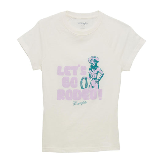 Wrangler Women's Shrunken Raglan Tee Shirt- Lets Go Rodeo