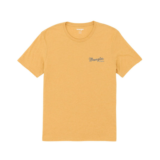 Wrangler Men's Graphic Short Sleeve Tee Shirt- Pale Gold Heather