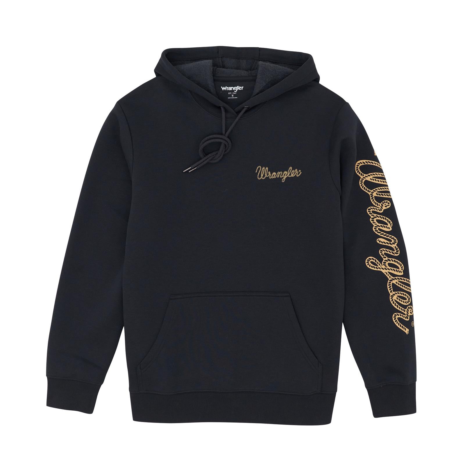 Wrangler Men's Long Sleeve Graphic Hoodie - Black - Irvine Tack & Western Wear