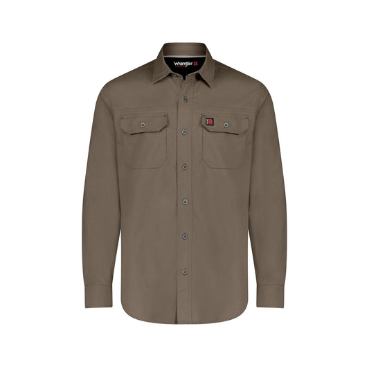 Wrangler Men's RIGGS Workwear Advanced Comfort Long Sleeve Shirt - Chocolate