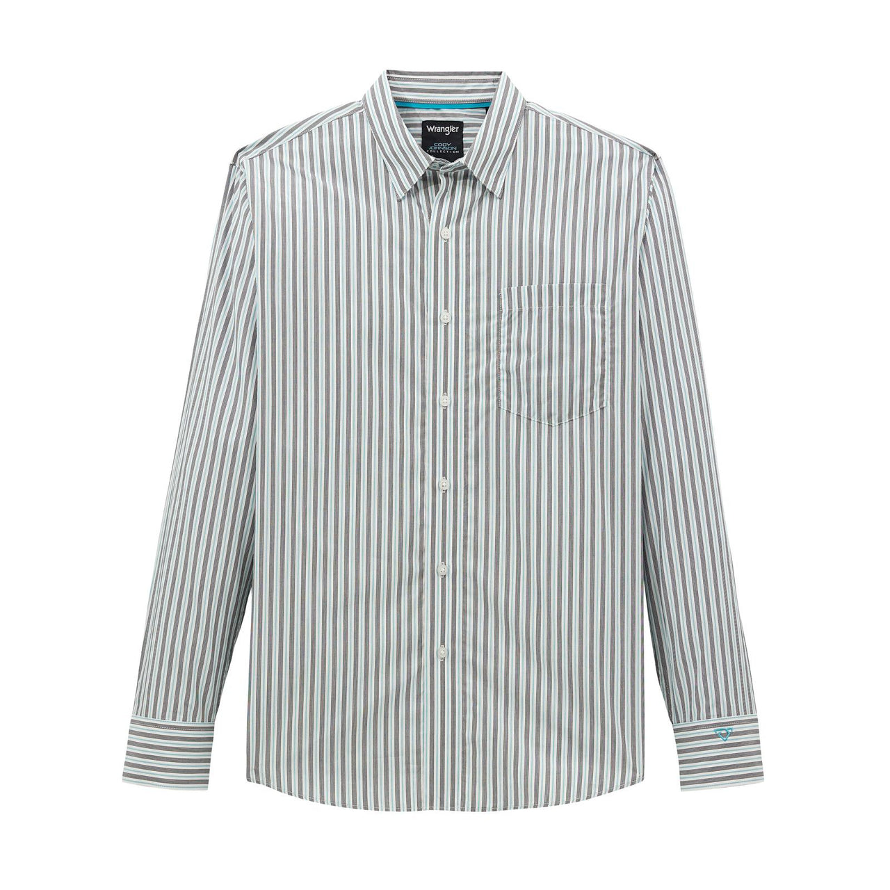 Wrangler Men's Cody Johnson  Classic Fit Long Sleeve  Shirt - Blue Shadow