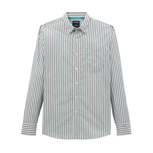 Wrangler Men's Cody Johnson  Classic Fit Long Sleeve  Shirt - Blue Shadow