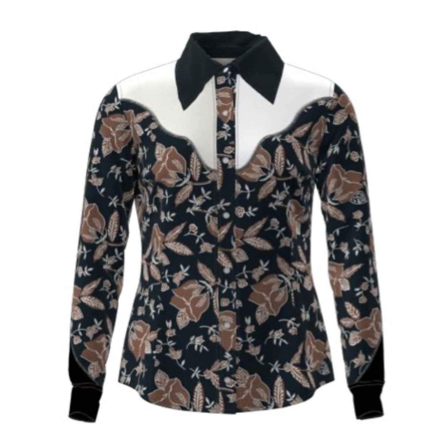Wrangler Women's Wrangler X Lainey Wilson Folk Floral Long Sleeve Shirt - Black
