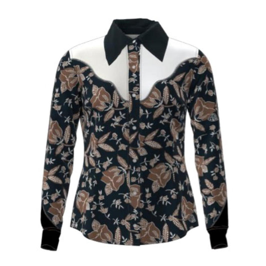 Wrangler Women's Wrangler X Lainey Wilson Folk Floral Long Sleeve Shirt - Black
