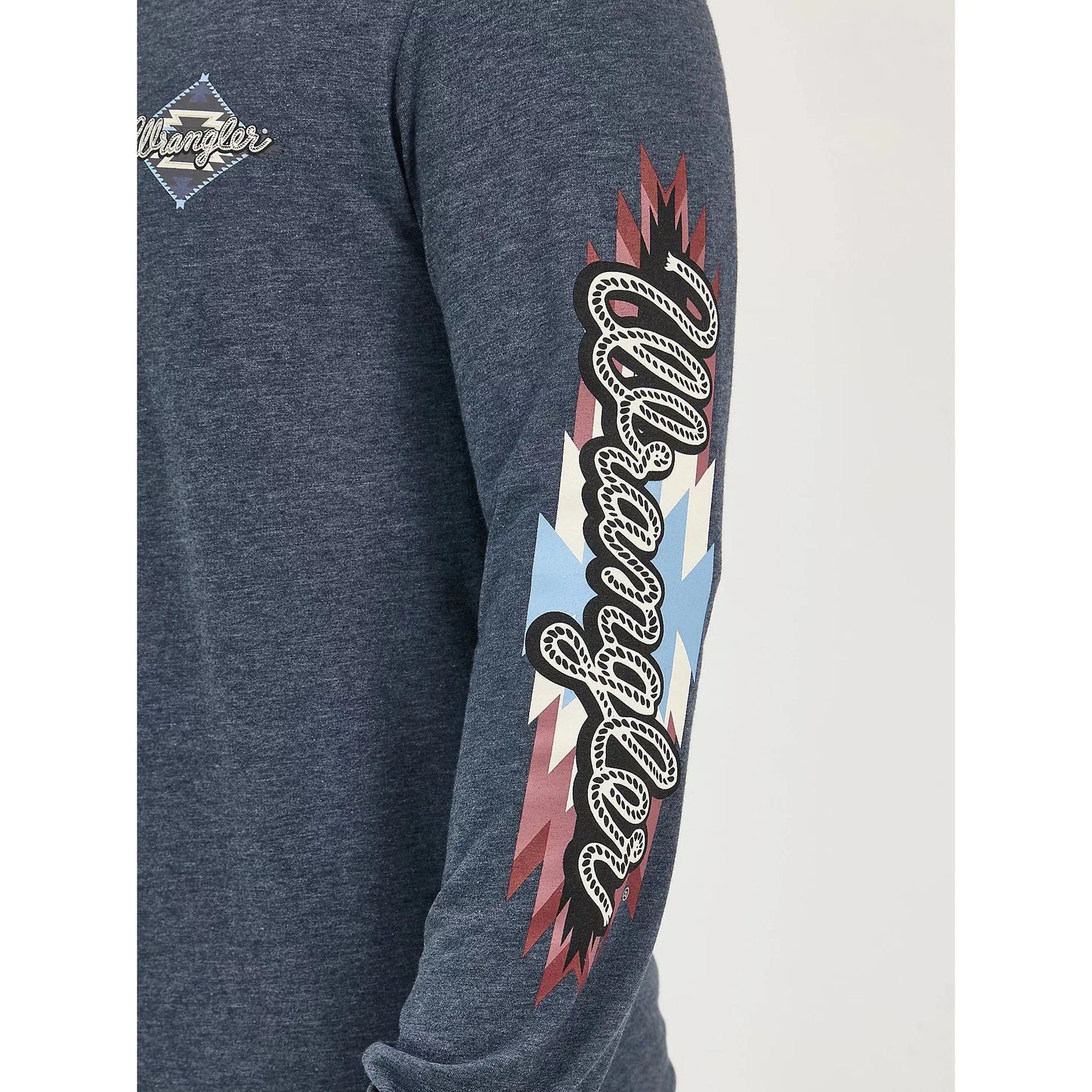 Wrangler Men's Back Graphic Long Sleeve Tee Shirt- Dark Navy