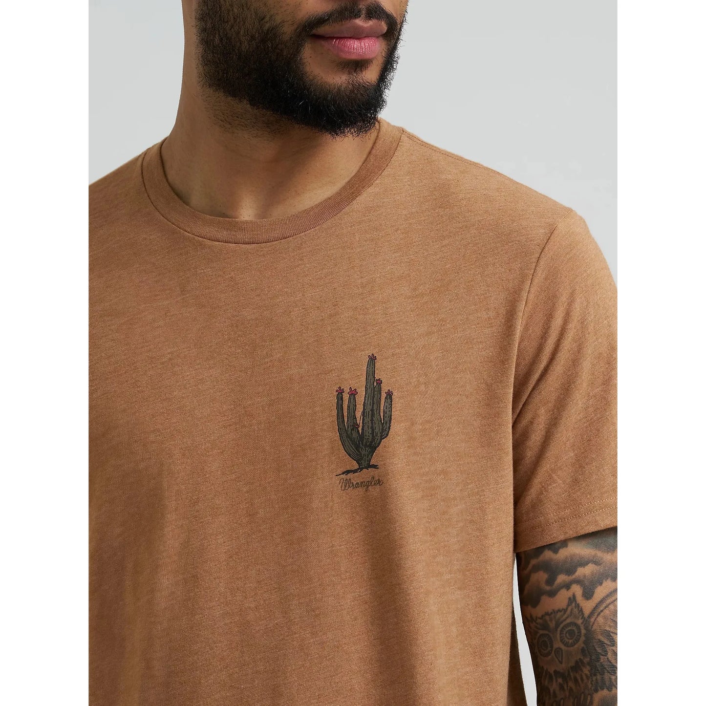 Wrangler Men's Back Graphic Short Sleeve Tee Shirt- Legendary Brown