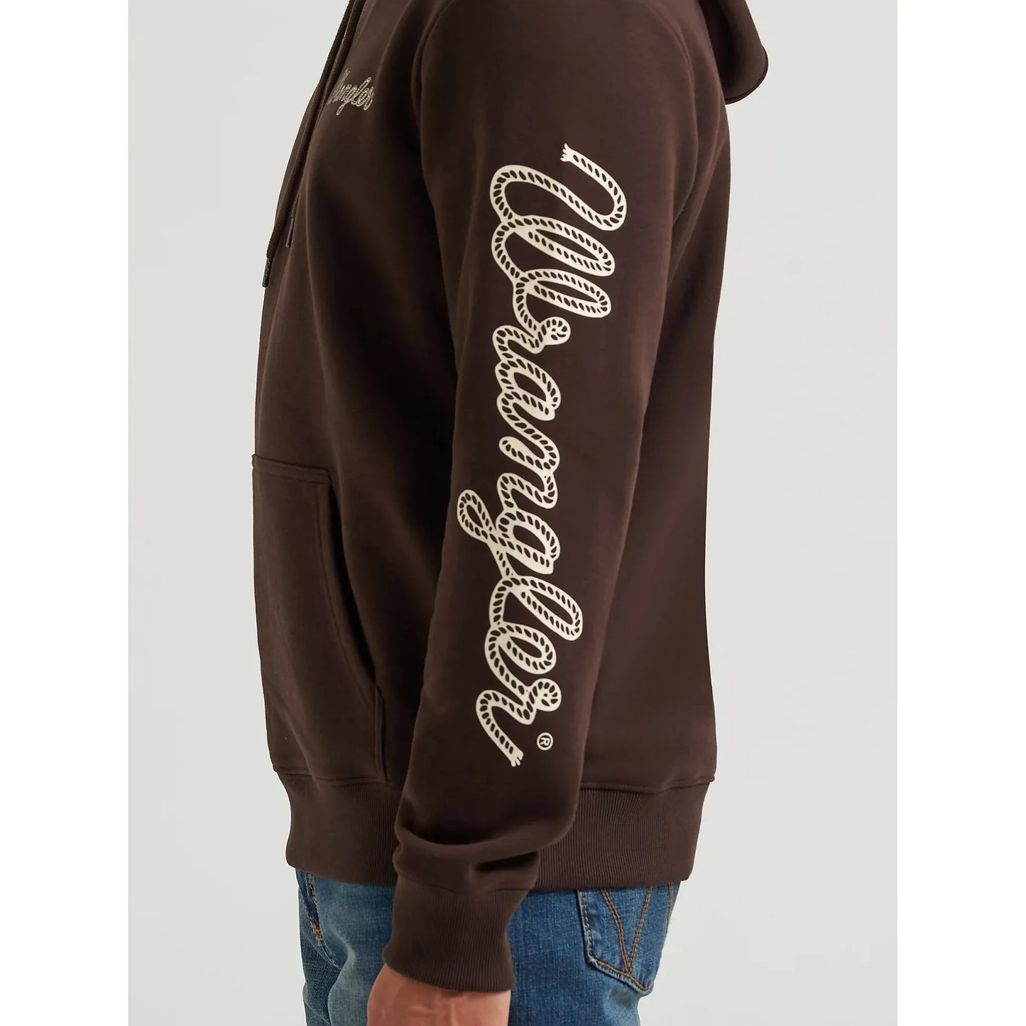 Wrangler®  Men's Rope Logo Pullover Hoodie - Mole Brown