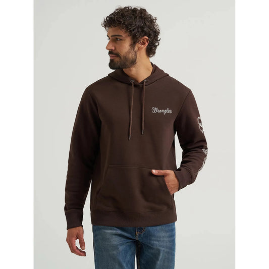 Wrangler®  Men's Rope Logo Pullover Hoodie - Mole Brown