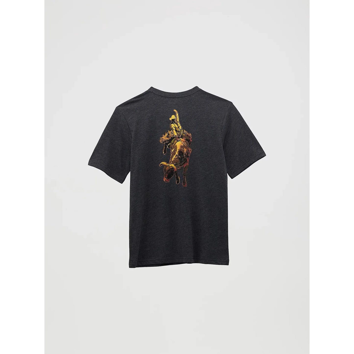 Wrangler Boy's Back Rodeo Graphic Short Sleeve Tee Shirt- Washed Black