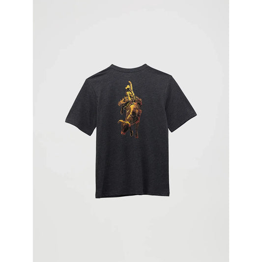 Wrangler Boy's Back Rodeo Graphic Short Sleeve Tee Shirt- Washed Black
