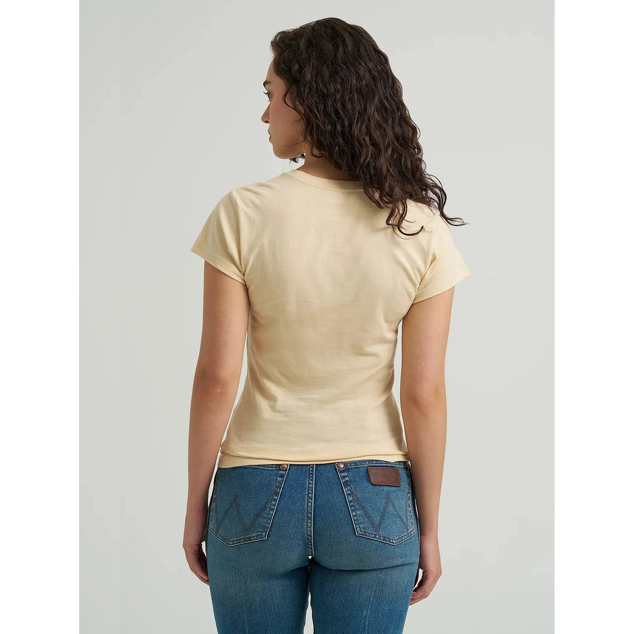 Wrangler Women's Graphic Shrunken Tee Shirt- Biscotti