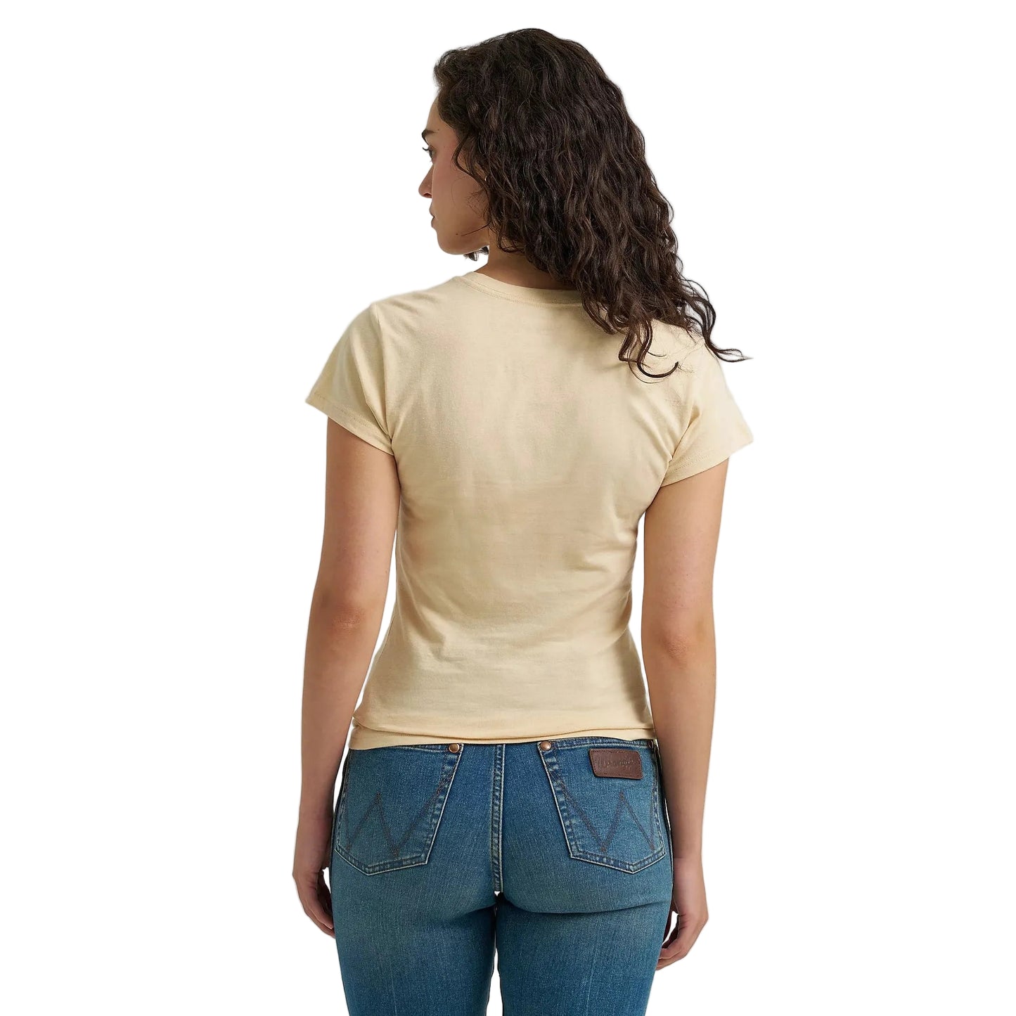 Wrangler Women's Graphic Shrunken Tee Shirt- Biscotti