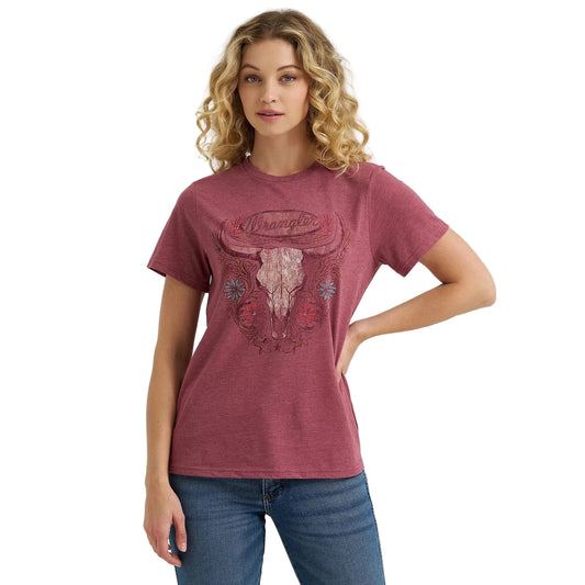 Wrangler Women's Southwestern Graphic Tee Shirt - Roan Rouge