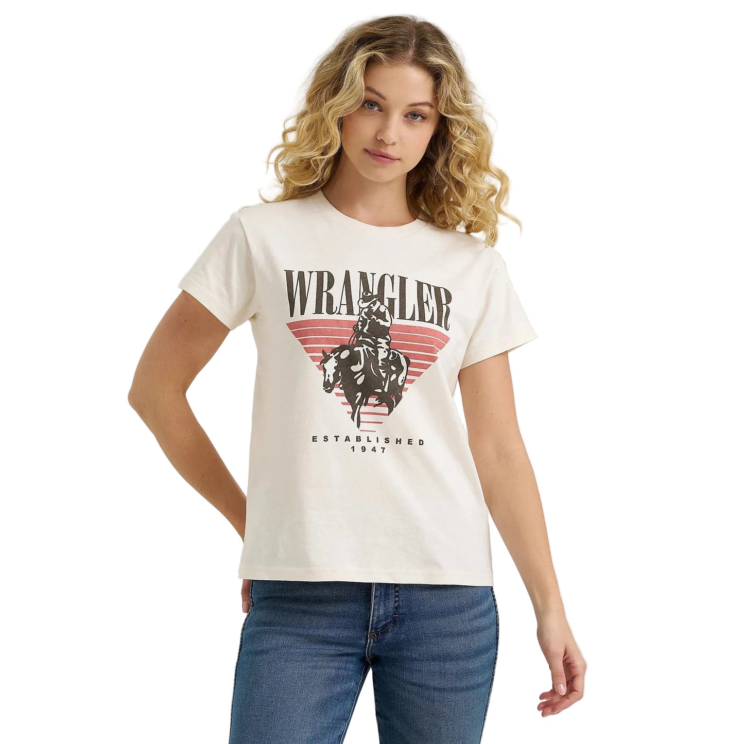Wrangler Women's Graphic Retro Short Sleeve Tee Shirt - Whisper White